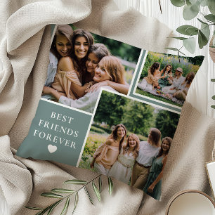 Trendy 4 Photo & Bestie Quote Best Friends Forever Cushion