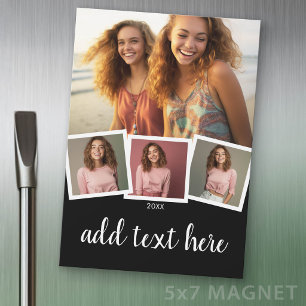 Trendy 4 Photo - Script White with Black Magnet