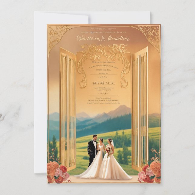 Trendy 5x7 Wedding Anniversary Cards (Front)