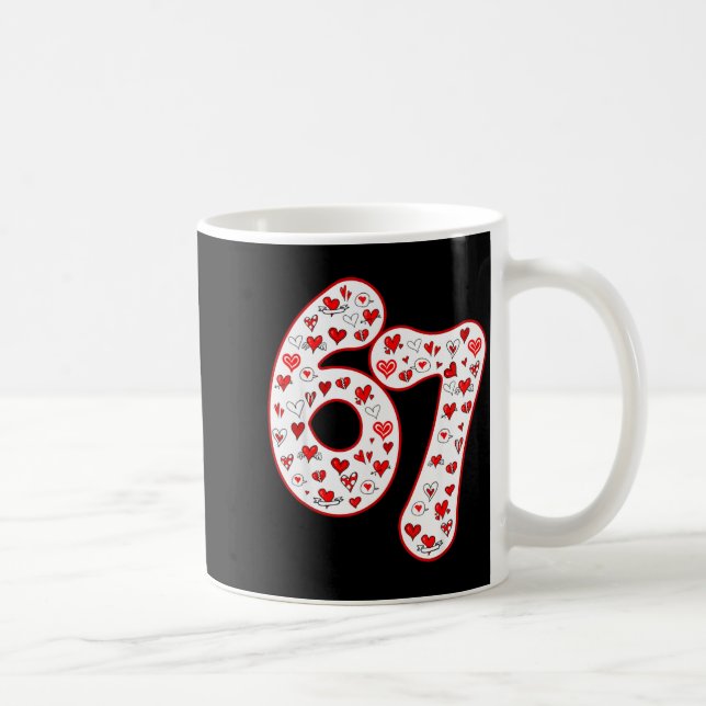 Trendy 6 7 Meme Six Seven Valentines Day 6 7  Coffee Mug (Right)
