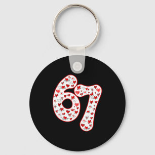 Trendy 6 7 Meme Six Seven Valentines Day 6 7 Key Ring