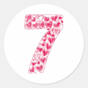Trendy 6 7 Viral Sketch Heart 67 Cute Valentine Ma Classic Round Sticker