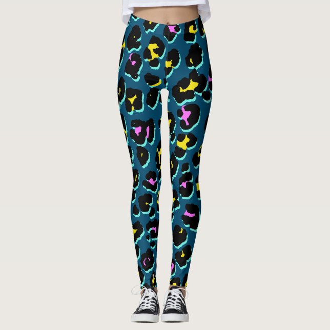 Trendy 80s Leopard Pattern Leggings (Front)