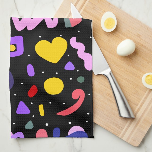 Trendy 80s Pattern Apron Tea Towel (Quarter Fold)