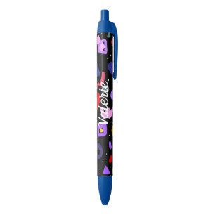 Trendy 80s Pattern Blue Ink Pen