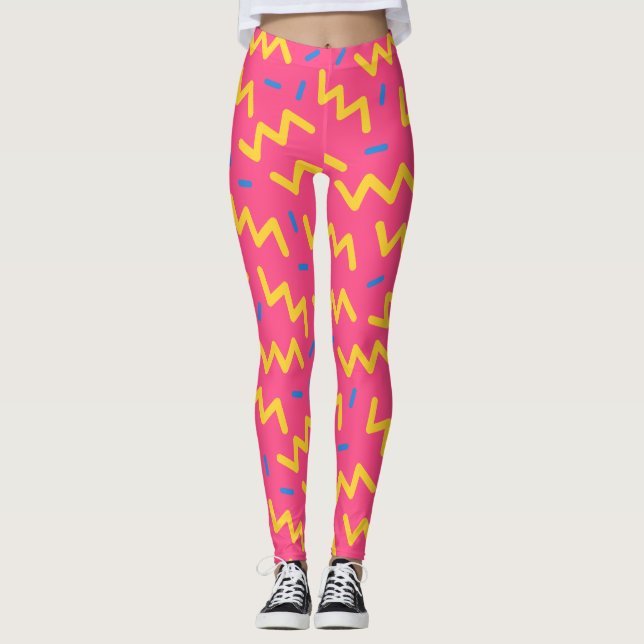 Trendy 80s Pattern Leggings (Front)