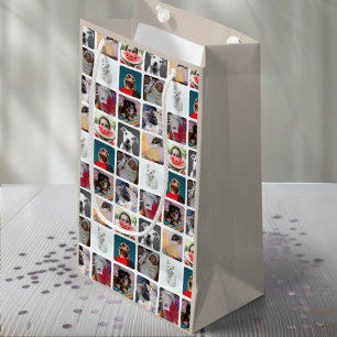 Trendy 9 Photo Pattern Collage Keepsake Small Gift Bag