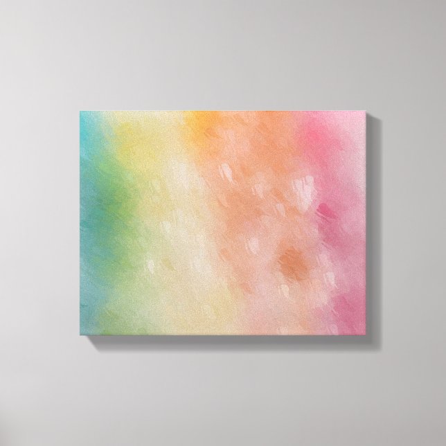 Trendy Abstract Art Blue Red Pink Yellow Green Canvas Print (Front)