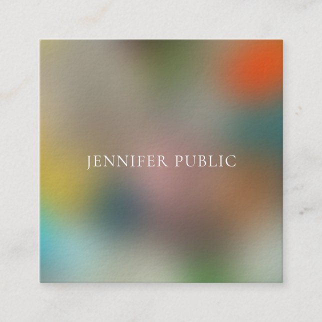 Trendy Abstract Art Elegant Professional Template Square Business Card (Front)