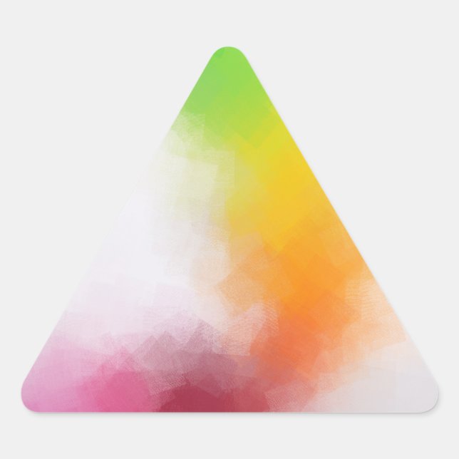 Trendy Abstract Art Yellow Blue Green Pink Red Triangle Sticker (Front)