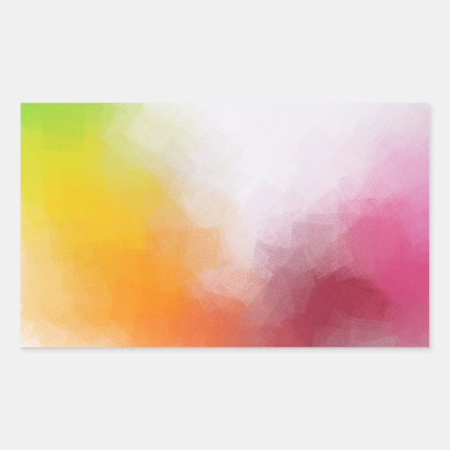 Trendy Abstract Artwork Colourful Blank Template Rectangular Sticker (Front)