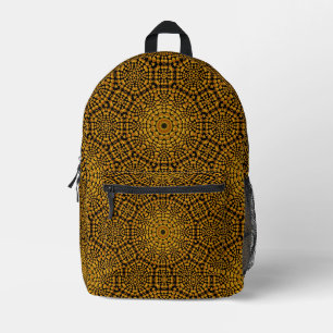 Trendy Abstract Black & Gold Dot Art Pattern  Printed Backpack