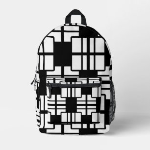Trendy Abstract Black & White Pattern  Printed Backpack