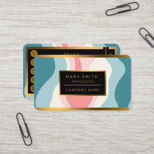 Trendy Abstract Blush Pink Mint Collection Business Card