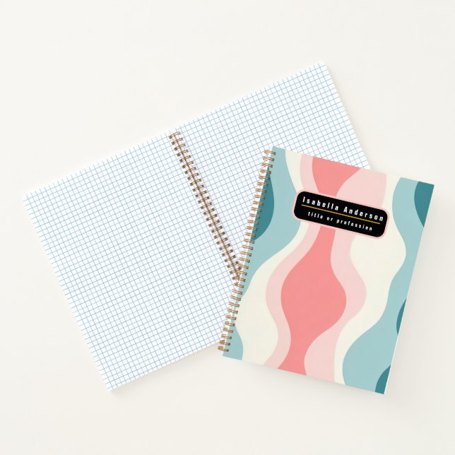 Trendy Abstract Blush Pink Mint Collection Notebook (Inside)