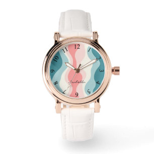 Trendy Abstract Blush Pink Mint Collection Watch