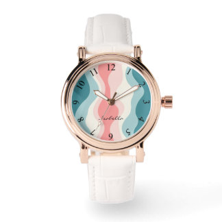 Trendy Abstract Blush Pink Mint Collection Watch