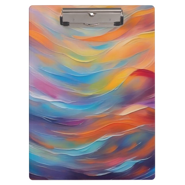 Trendy Abstract Bright Blue yellow Pattern   Clipboard (Front)