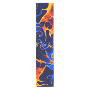 trendy abstract colourful colour swirl short table runner