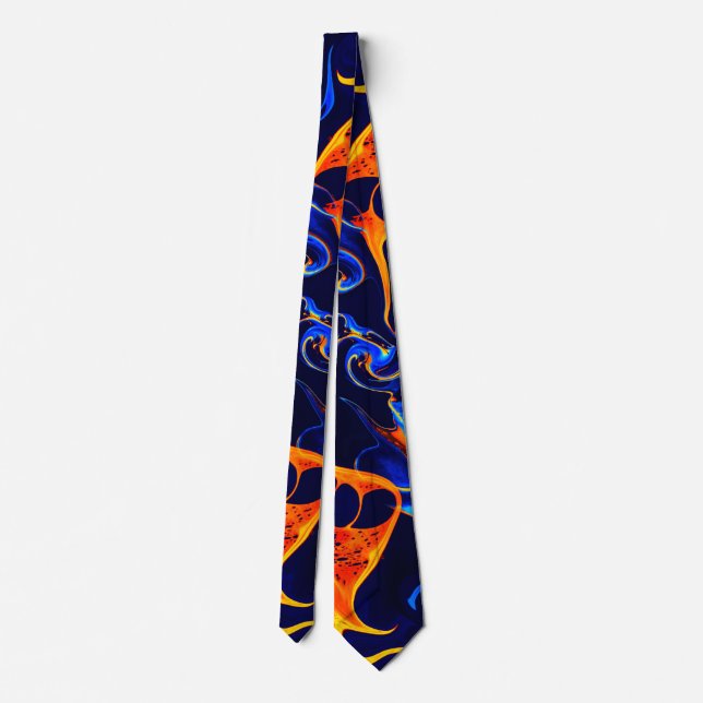 trendy abstract colourful colour swirl tie (Back)