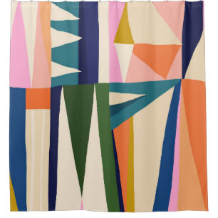 Trendy Abstract: Colourful Hand Drawn. Shower Curtain