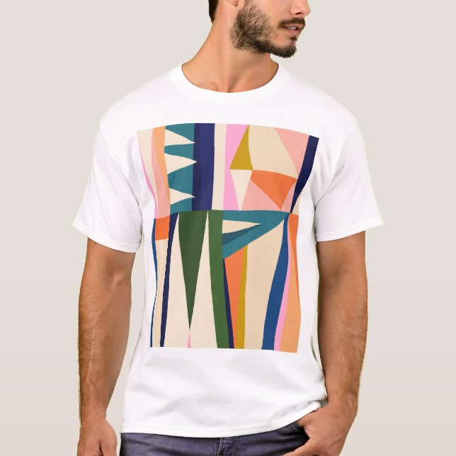 Trendy Abstract: Colourful Hand Drawn. T-Shirt (Front)