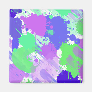 trendy abstract colourful neon brushstrokes magnet