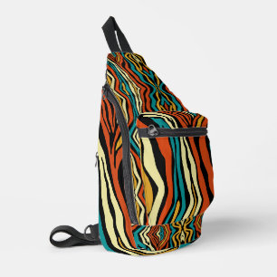 Trendy Abstract Contemporary Geometric Colours Sling Bag
