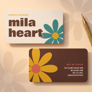 Trendy Abstract Flower Business Card