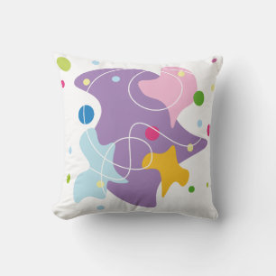 Trendy abstract pattern in purple and blue colours cushion