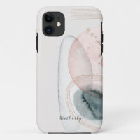 Trendy Abstract Pink Gold Shapes Personalised