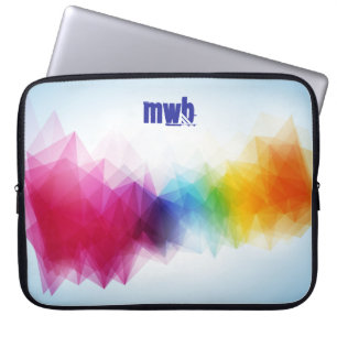Trendy Abstract Polygonal Pattern with Monogram Laptop Sleeve