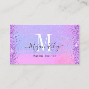 Trendy Abstract Purple Pink Ombre Watercolor Wash Business Card