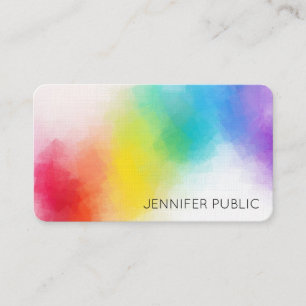 Trendy Abstract Rainbow Colours Elegant Template Business Card