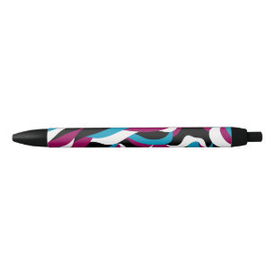 Trendy Abstract Retro Wavy Minimalist Whimsical Black Ink Pen