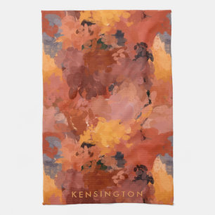 Trendy Abstract Terracotta Rust Brown Tea Towel