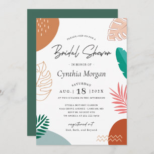 Trendy Abstract Tropical Summer Bridal Shower Invitation