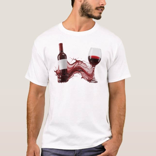 Trendy ABSTRACT WINE Graphic Tee Design (Front)