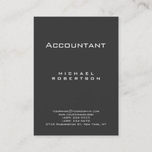 Trendy Accountant Grey Chubby Business Card