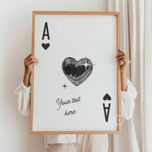 Trendy Ace of Hearts Custom Print Poker Card