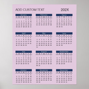 Trendy add your own custom text 2026 Calendar Poster