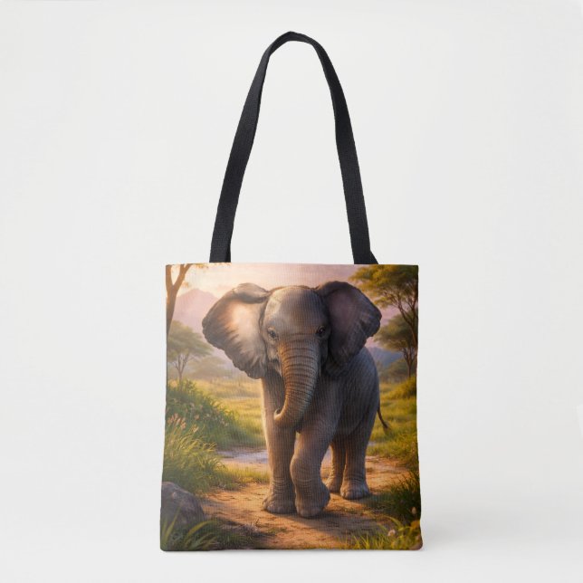 Trendy Aesthetic Everyday Canvas Tote Bag (Front)