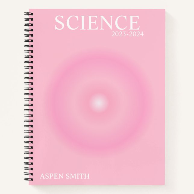 Trendy Aesthetic Pink Aura Notebook (Front)