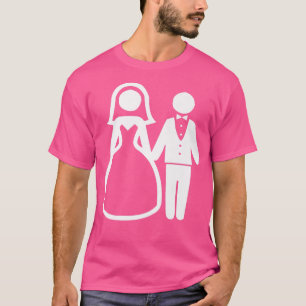 Trendy Aesthetic Wedding Couple Bride Groom  T-Shirt