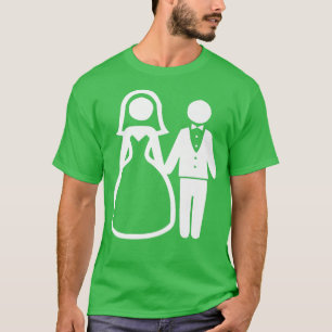 Trendy Aesthetic Wedding Couple Bride Groom T-Shirt