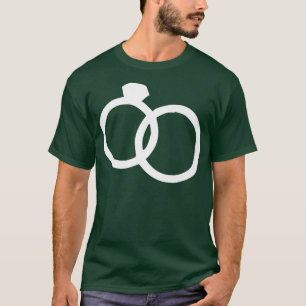 Trendy Aesthetic Wedding Diamond Rings Bride Groom T-Shirt