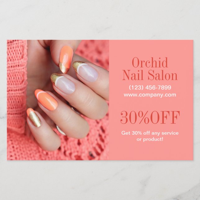 Trendy Aesthetician SPA Nail Salon Price Lists Flyer (Front)