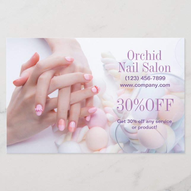 Trendy Aesthetician SPA Nail Salon Price Lists Flyer (Front)