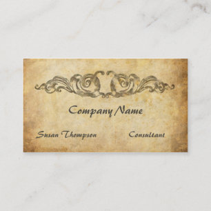 Trendy Aged Paper Mediaeval Design Business Card