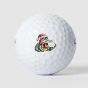 Trendy Alligator-Crocodile Animal Christmas Golf Balls